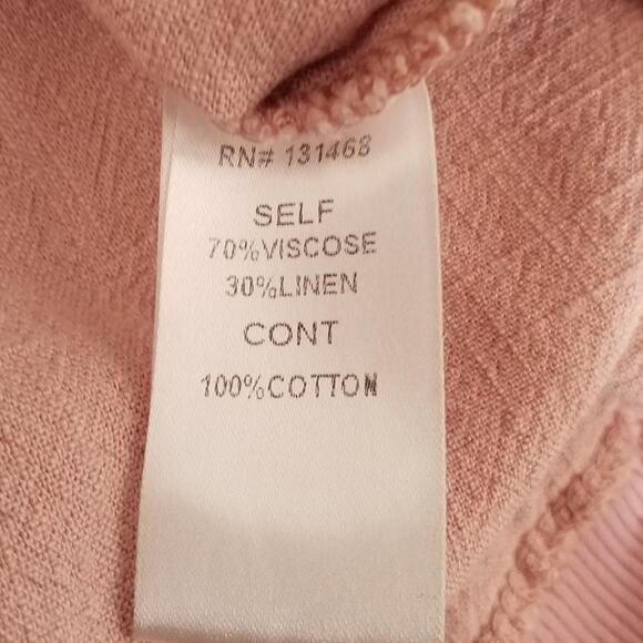 Fate Linen Blend Sleeveless Top | Pink | Size Medium - Picture 5 of 6